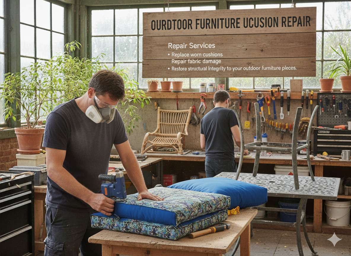 Outdoor furniture upholstery and cushion repair